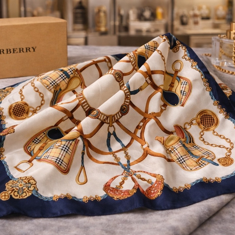 Vintage Burberrys Equestrian Print Scarf/ Bandana